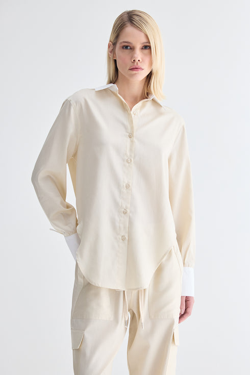 CAMISA BICOLOR BEGE